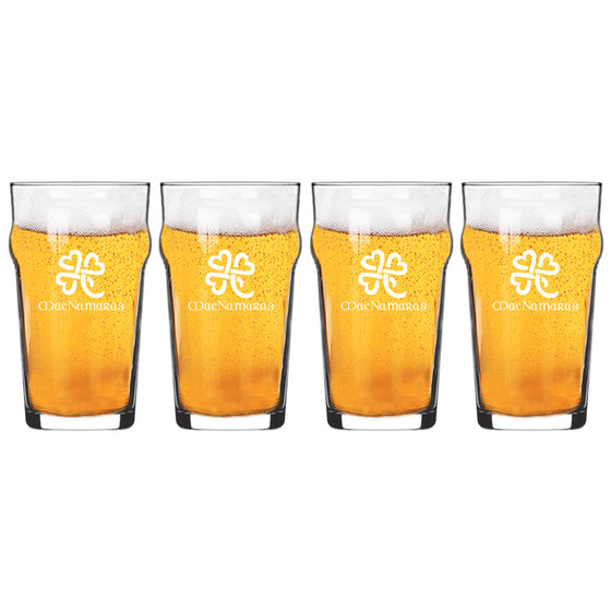 Heart Clover Nonic Beer Glasses ~ Personalized
