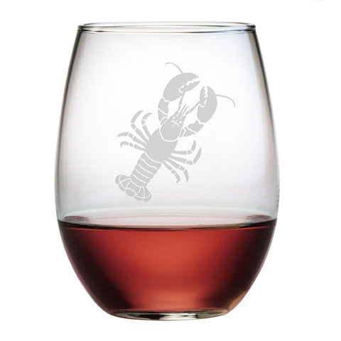 Lobster Stemless Wine Glasses