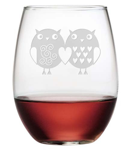 Owl Always Love You Stemless Wine Glasses ~ Set of 4