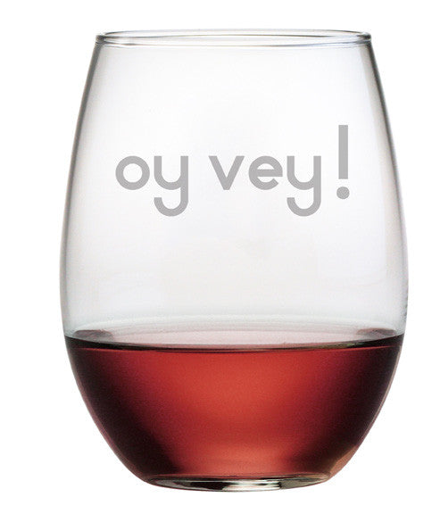 Oy Vey! Stemless Wine Glasses ~ Set of 4
