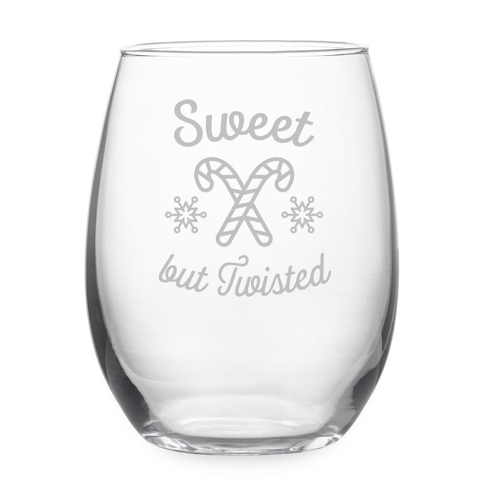 Sweet But Twisted Stemless Wine Glasses