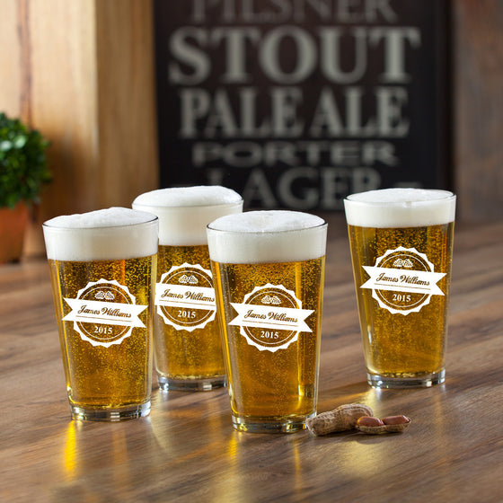 Bottle Top Pint Set - Personalized