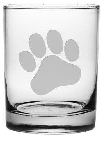 Paw Print Double Old Fashioned Glasses