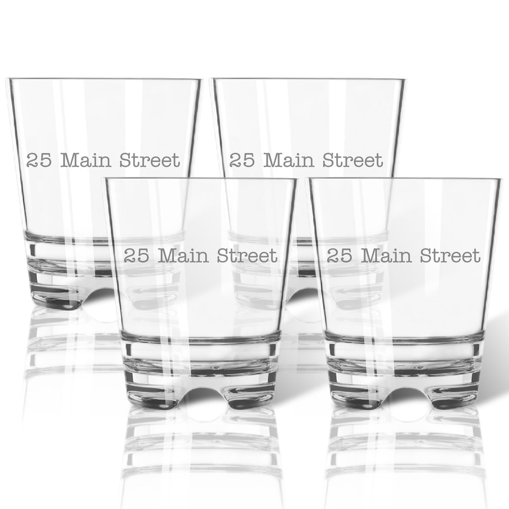 Personalized Address Double Old Fashioned Outdoor Acrylic Glasses
