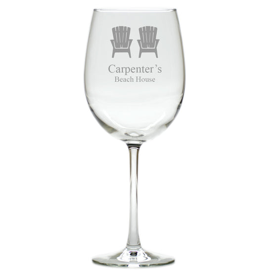 Adirondack Chairs Wine Glasses ~ Personalized ~ Set of 4