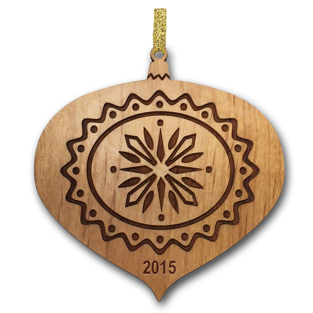 Teardrop Christmas Wood Ornament