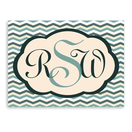 Chevron Personalized Canvas Sign - Green | Premier Home & Gifts