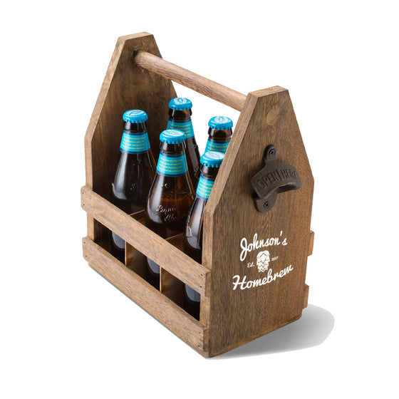 Beer Caddy with Bottle Opener - Personalized | Premier Home & Gifts