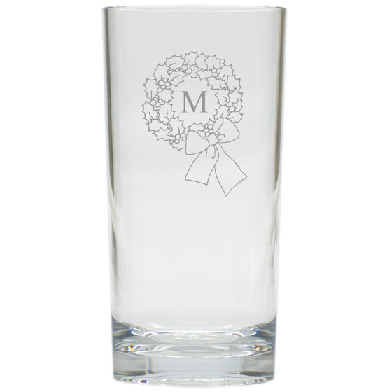 Wreath Highball Glasses - Set of 6 - Personalized