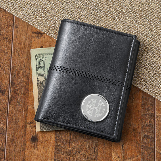 Leather Tri-Fold Wallet ~ Personalized - Men's Gifts