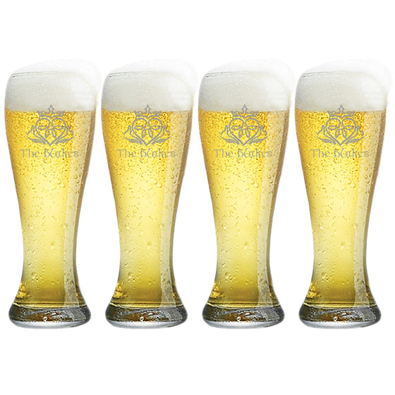 Claddagh Pilsner Beer Glasses ~ Personalized