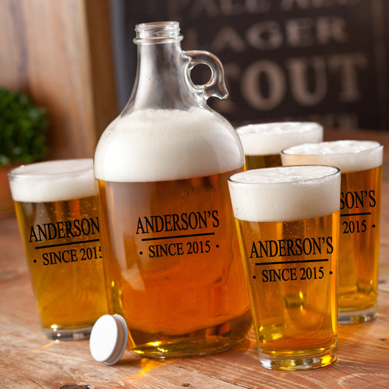 Classic Brewery Growler Set ~ Personalized