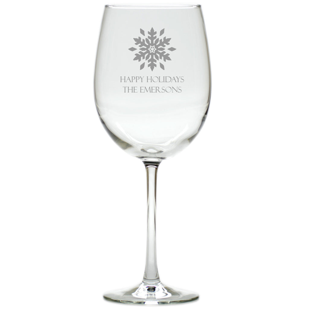 Snowflake Wine Glasses ~ Personalized