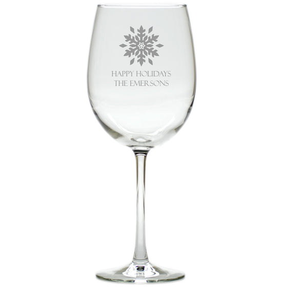 Snowflake Wine Glasses ~ Personalized