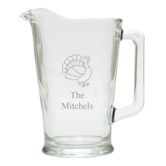 Turkey Glass Pitcher ~ Personalized 