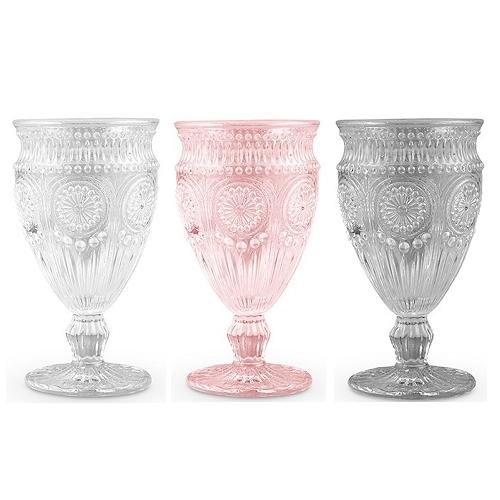 Vintage Glass Goblets - Shabby Chic Glassware