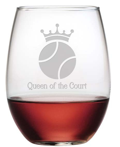Queen of the Court Stemless Wine Glasses ~ Set of 4