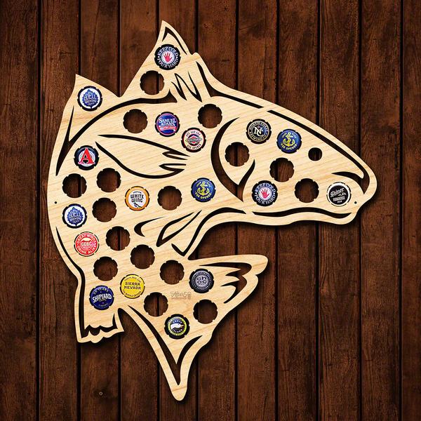 Jumping Fish Beer Cap Sign - Cabin & Lake House Gifts