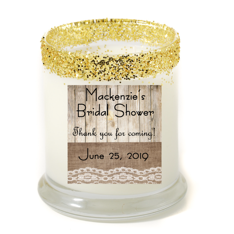 Rustic Bridal Shower Party Favor Candle - Bridal Shower Favors - Premier Home & Gifts