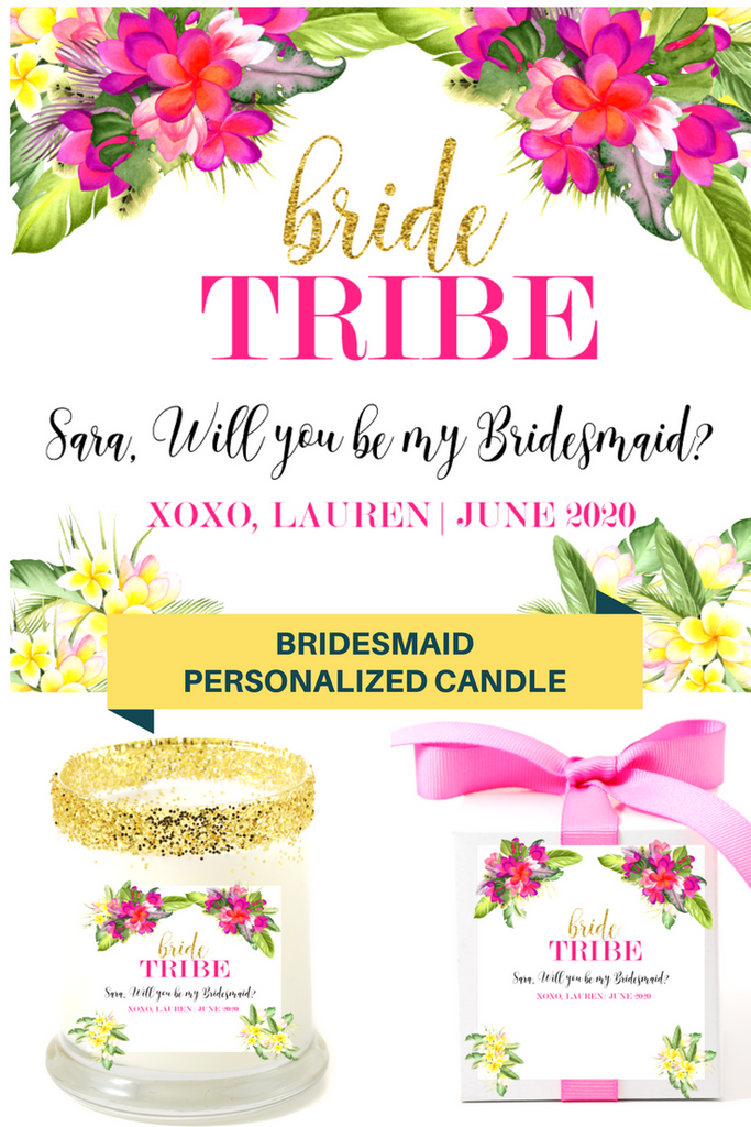 Bride Tribe Hibiscus Personalized Candle