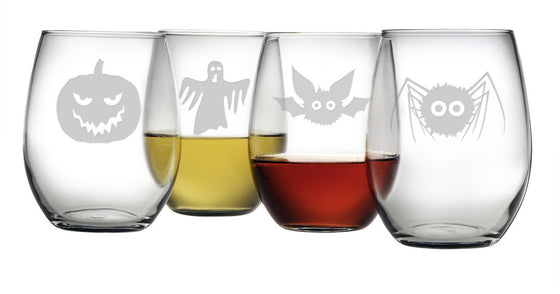 Scary Creatures Stemless Wine Glasses - Premier Home & Gifts