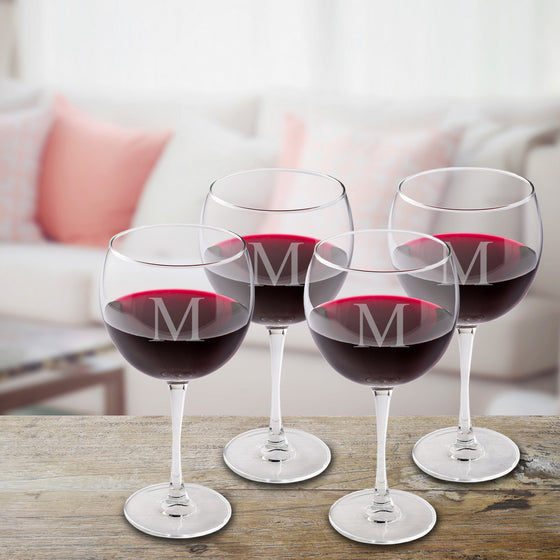 Personalized Red Wine Glasses ~ Set of 4 | Premier Home & Gifts