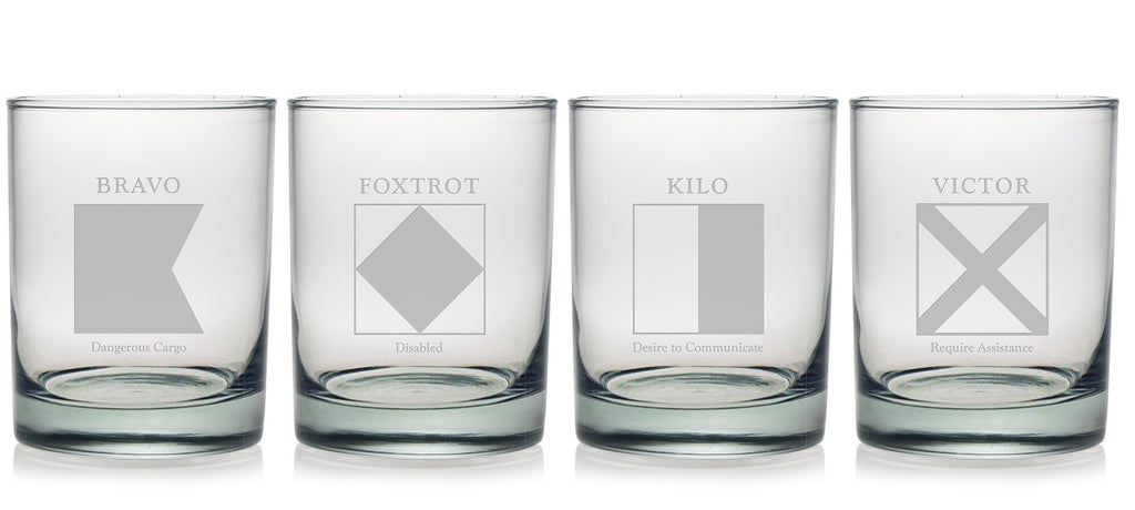 Signal Flags Double Old Fashioned Glasses