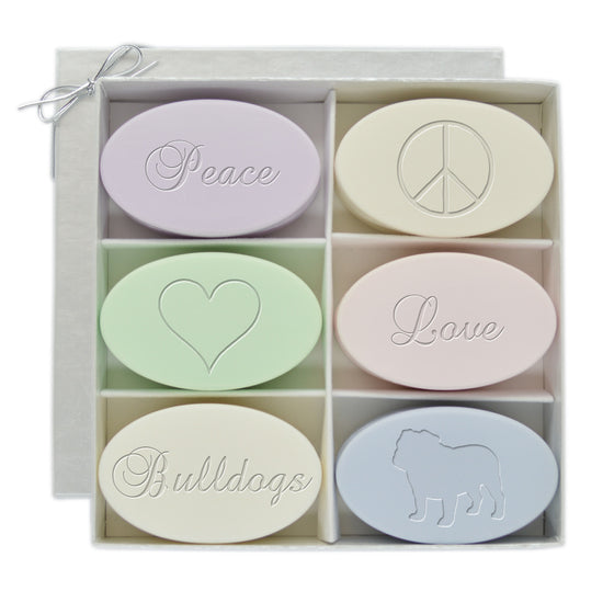 Peace, Love, Bulldogs Soap Gift Set