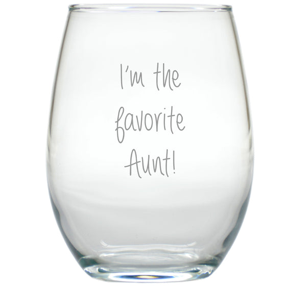 Favorite Aunt Stemless Wine Glass - Premier Home & Gifts