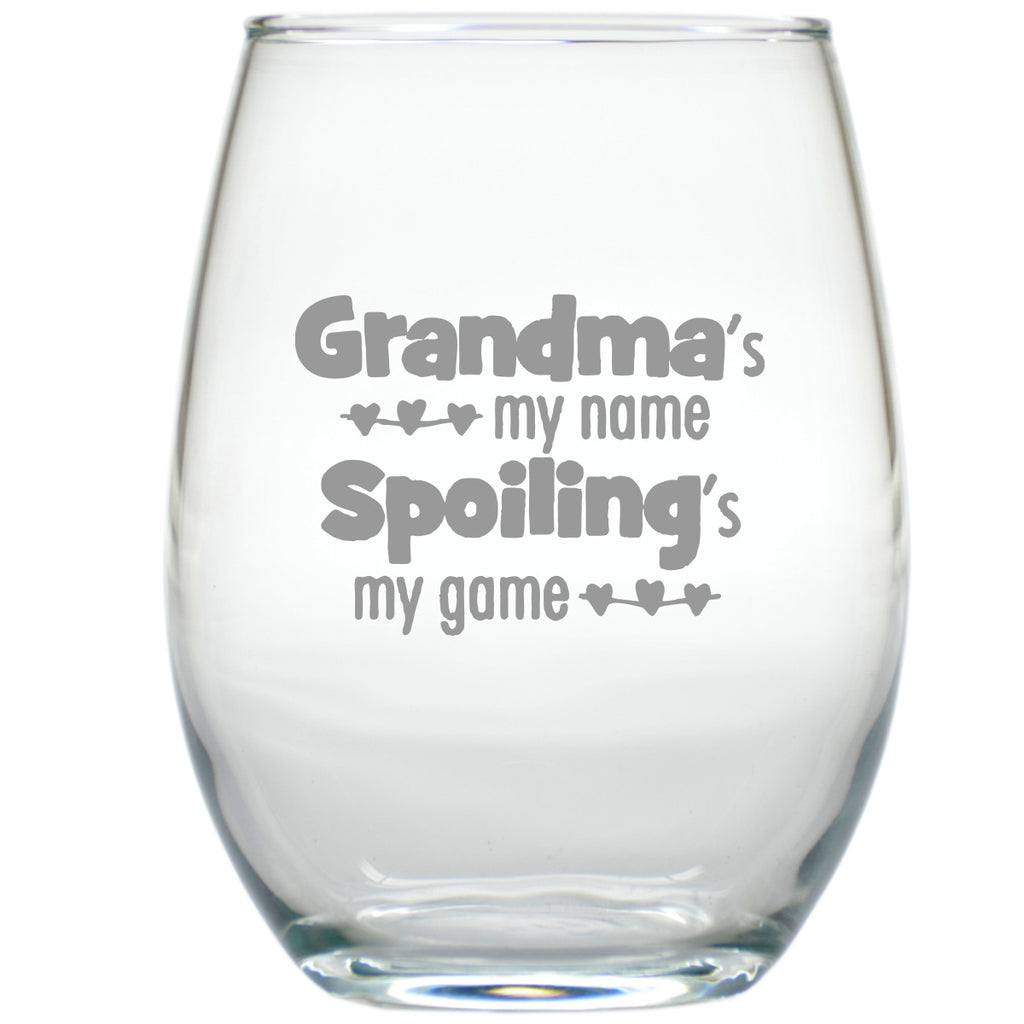 Grandma's My Name Stemless Wine Glass