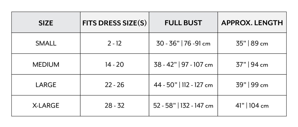 Sizing Chart for Silk Robe
