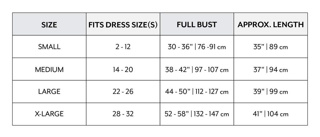 Sizing Chart for Silk Robe
