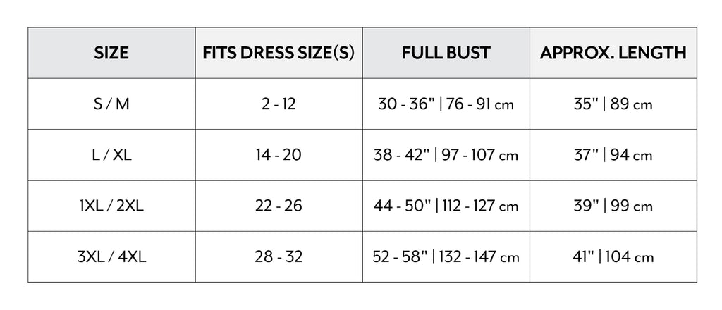 Sizing Chart for Silk Robes