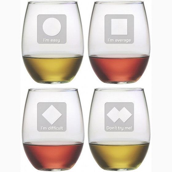 Custom Order Stemmed Wine Glasses ~ Set of 8