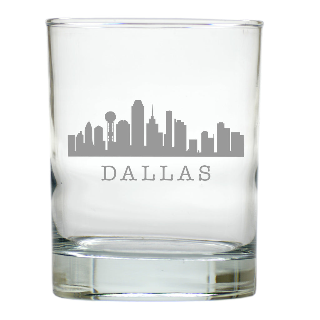 Dallas Skyline Double Old Fashioned Outdoor Glasses - Set of 4