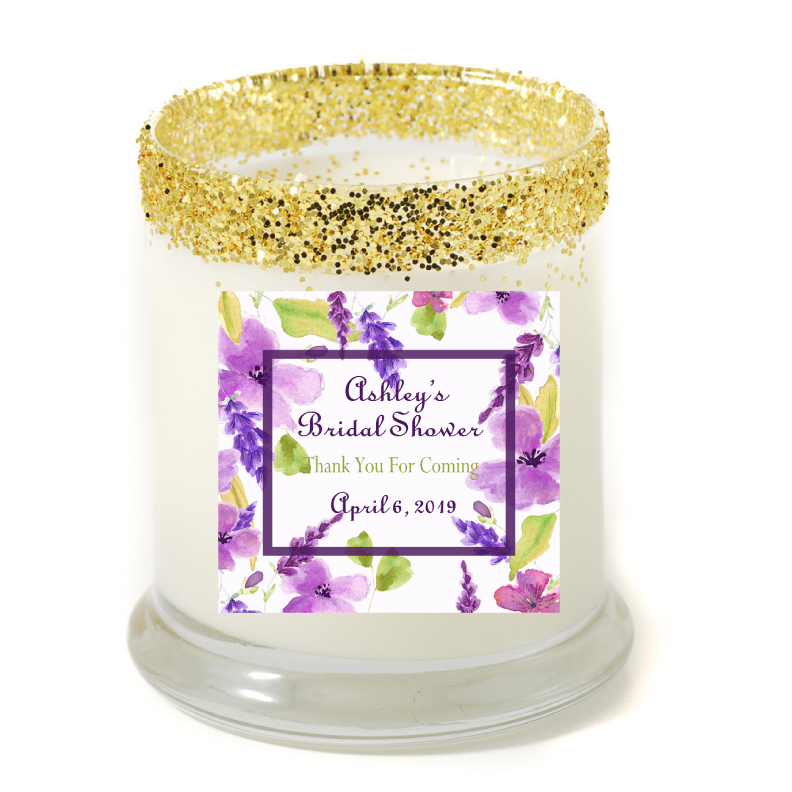 Sweet Violet Bridal Shower Personalized Candle - Bridal Shower Gifts - Premier Home & Gifts