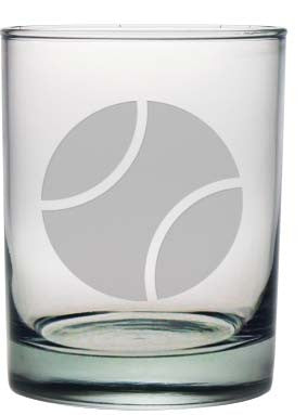 Tennis Ball Double Old Fashioned Glasses ~ Set of 4