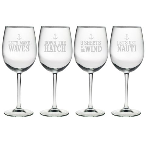 Down the Hatch Wine Glasses  - Premier Home & Gifts