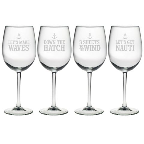 Down the Hatch Wine Glasses  - Premier Home & Gifts