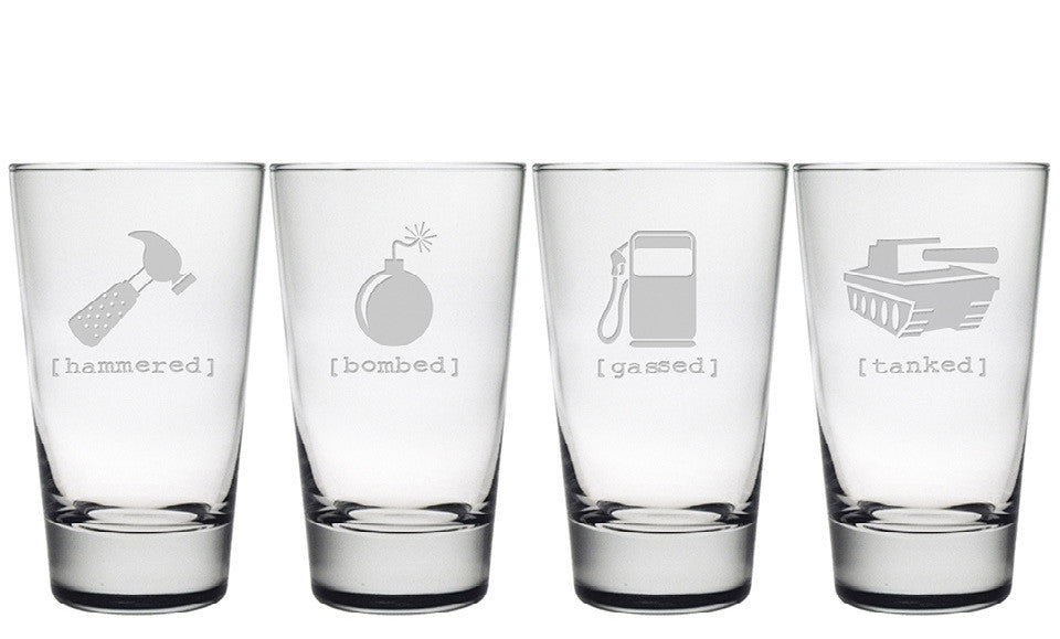 Mr. Tipsy Pint Glasses - Set of 4