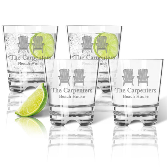 Adirondack Chairs Double Old Fashioned Outdoor Acrylic Glasses