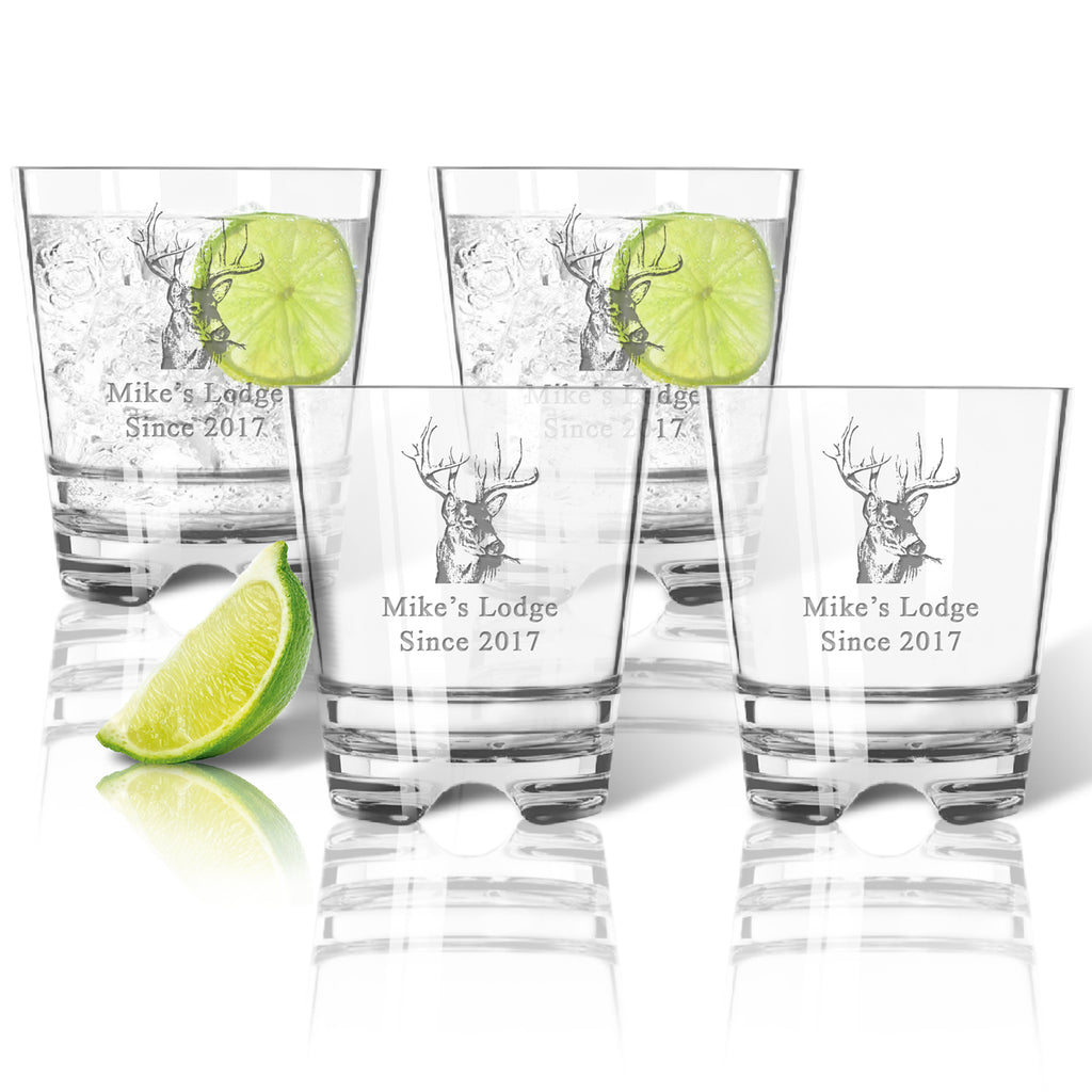 Hunters Lodge Double Old Fashioned Outdoor Acrylic Glasses - Cabin Gifts