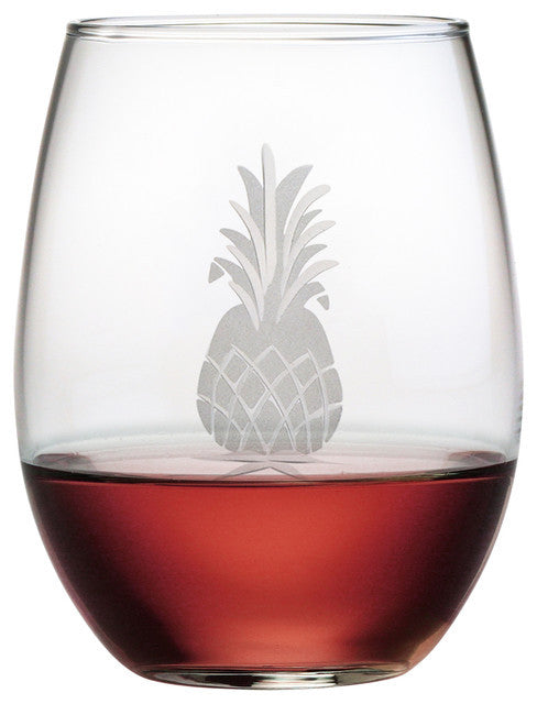 Pineapple Stemless Wine Glasses