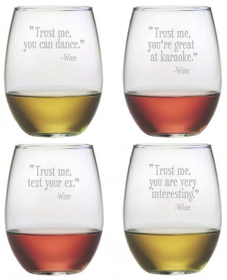 MONOGRAM STEMLESS WINE GLASSES (SET OF 4) – Orient Expressed