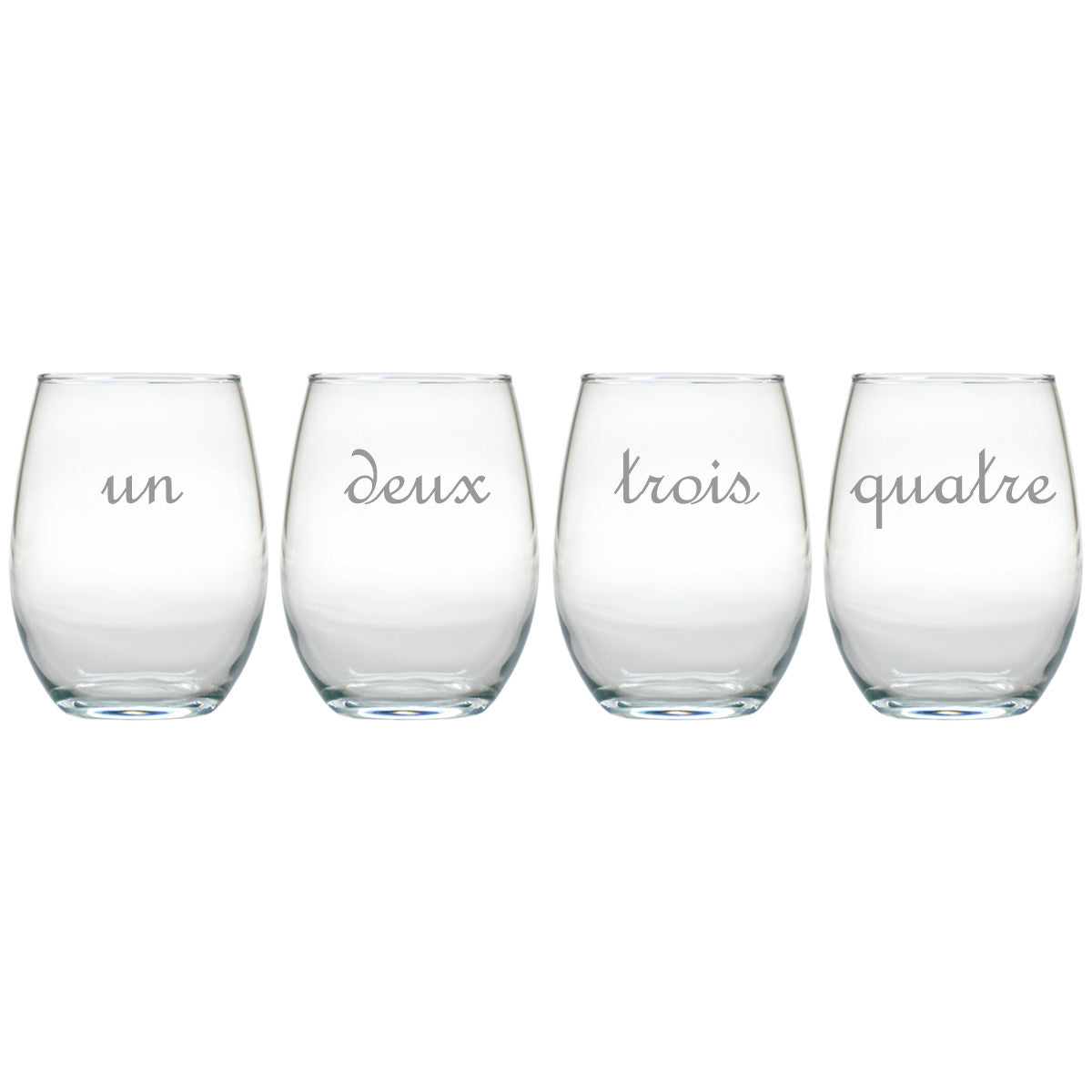 Monogrammed 15oz Stemless Wine Glasses set of 4