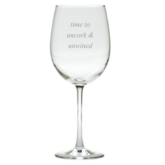 Uncork & Unwined Wine Glasses ~ Set of 4
