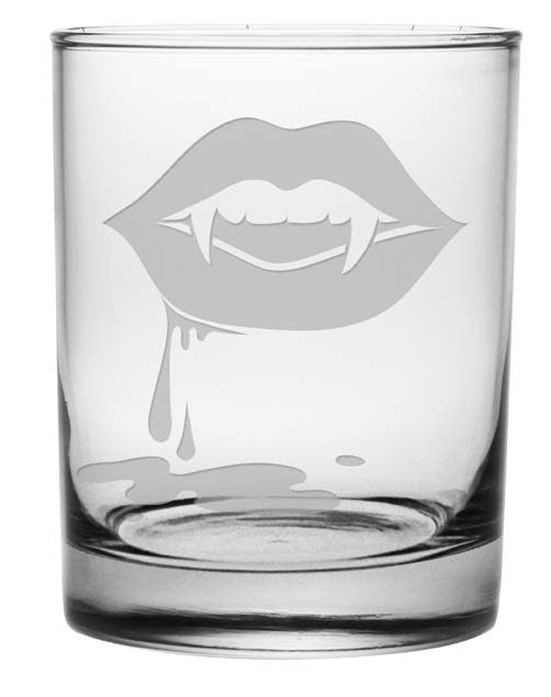 Vampire Lips Double Old Fashioned Glasses