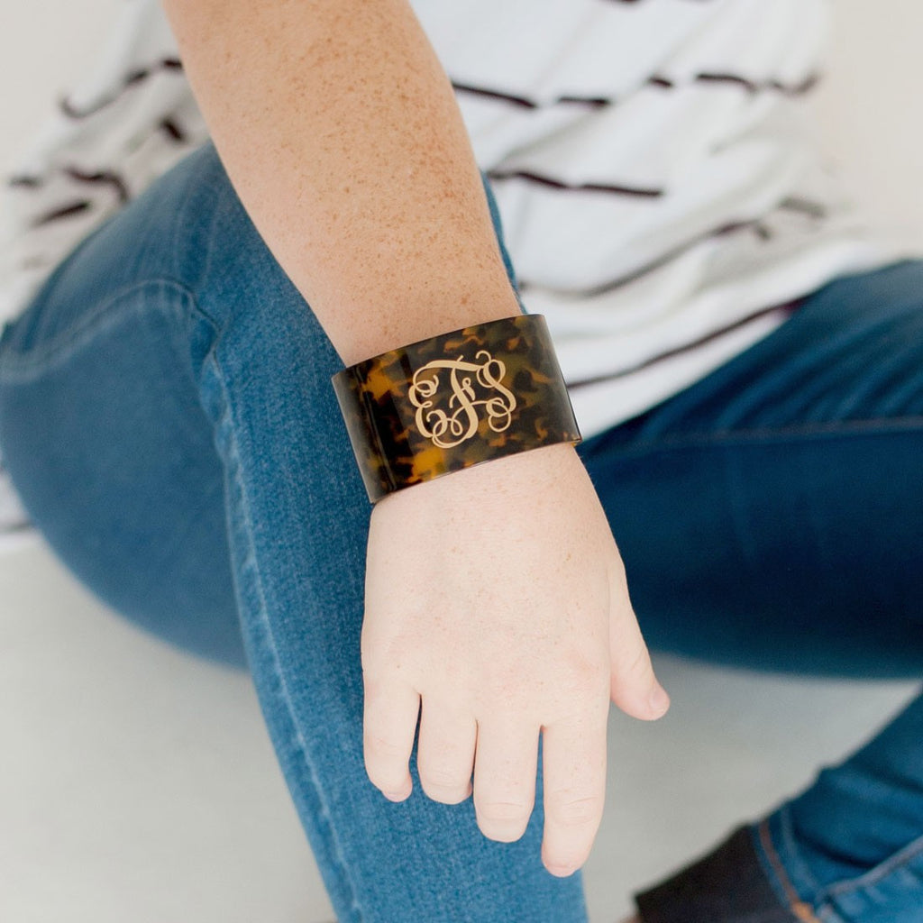 Tortoise Cuff Bracelet - Monogrammed | Premier Home & Gifts