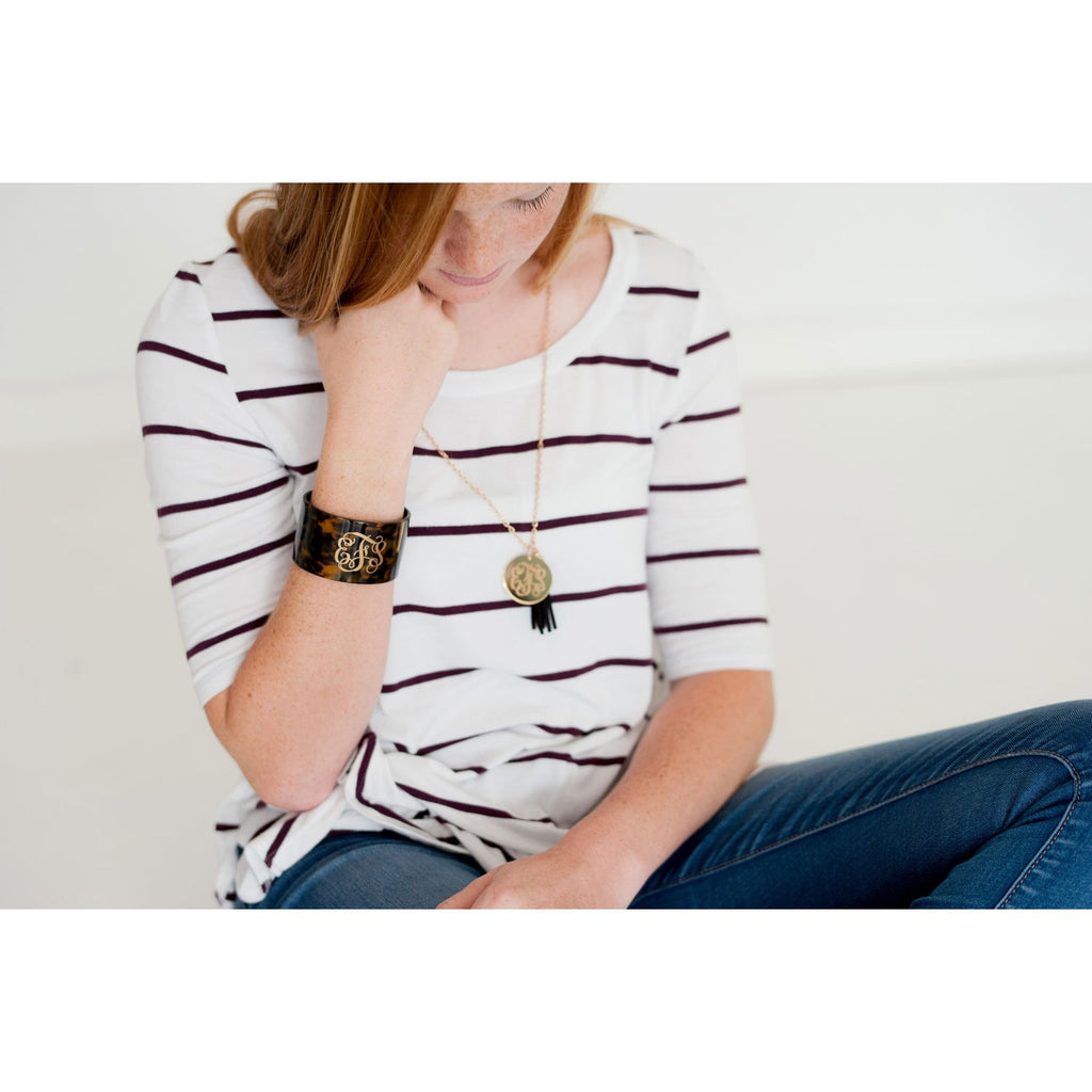 Tortoise Cuff Bracelet - Monogrammed | Premier Home & Gifts
