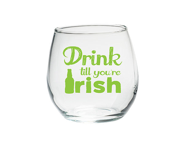 Drink Till You're Irish Stemless Glasses -  Set of 4
